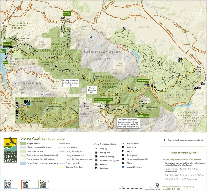 Sierra Azul Open Space Preserve Map