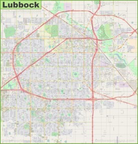 Large detailed map of Lubbock