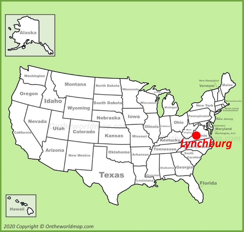 Lynchburg location on the U.S. Map