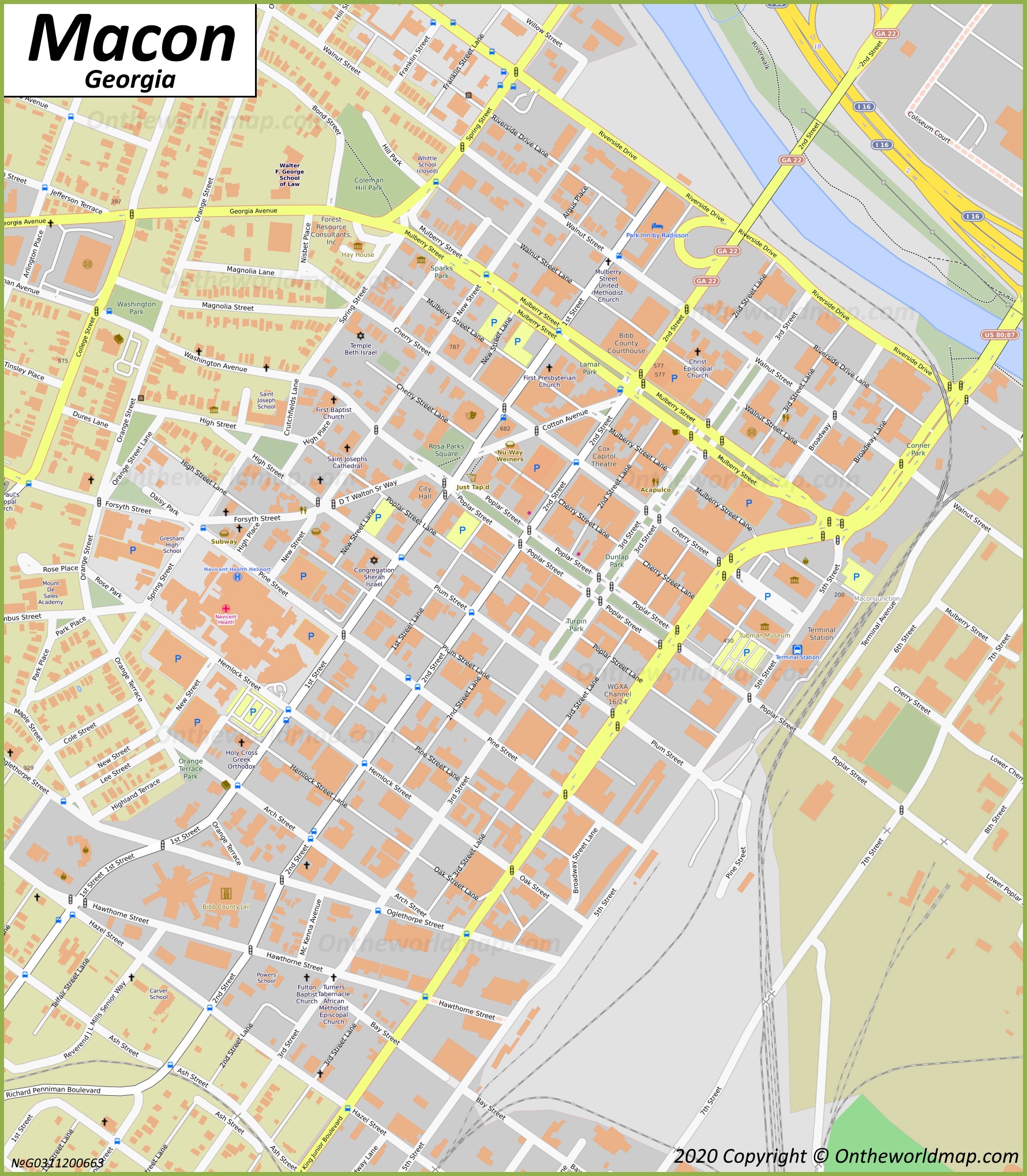 Macon Map | Georgia, U.S. | Maps of Macon