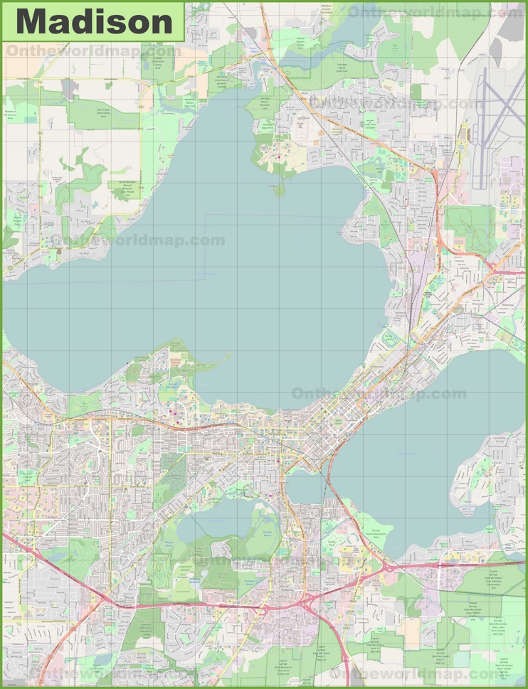 Large detailed map of Madison