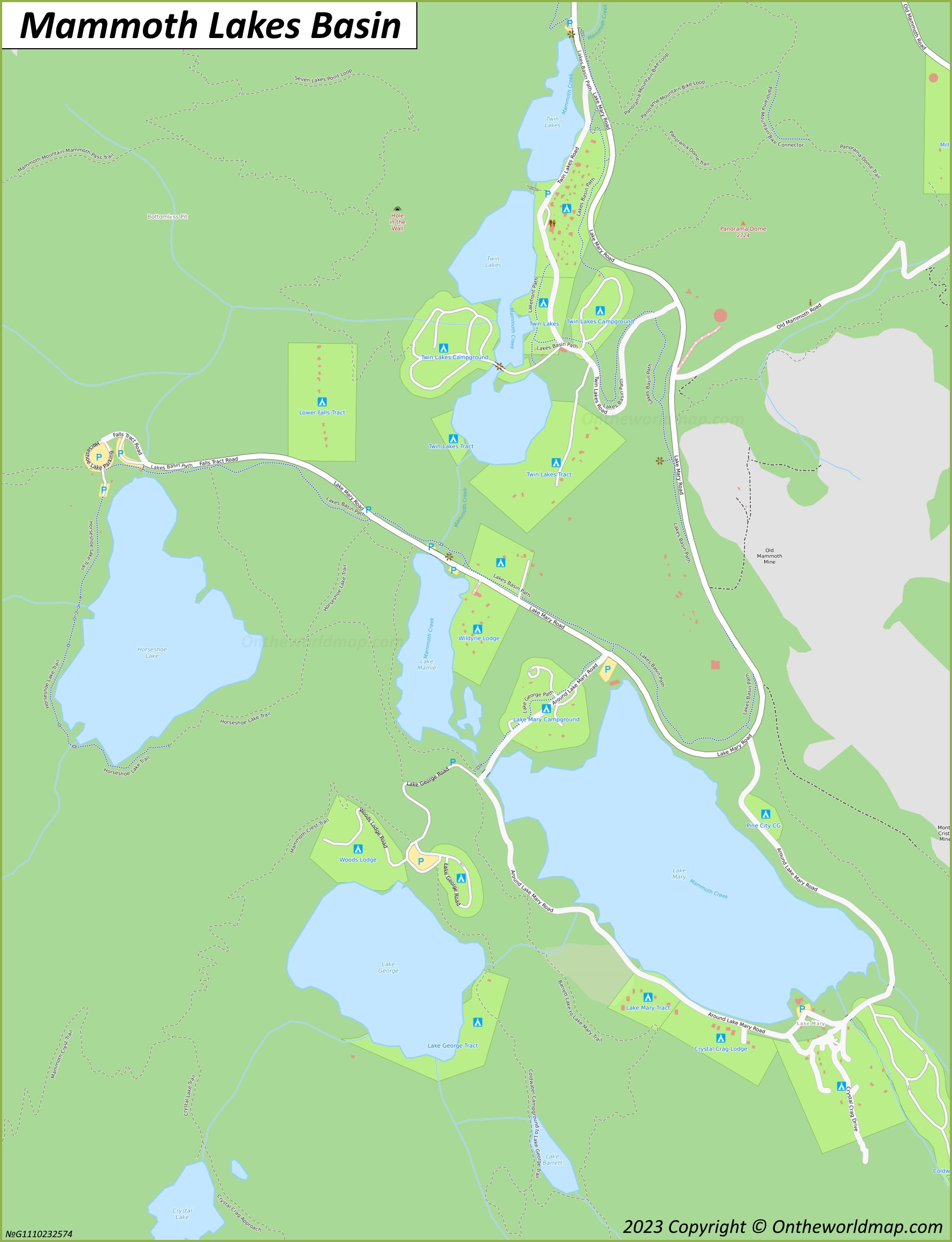 Mammoth Lakes Basin Map Ontheworldmap Com   Mammoth Lakes Basin Map 