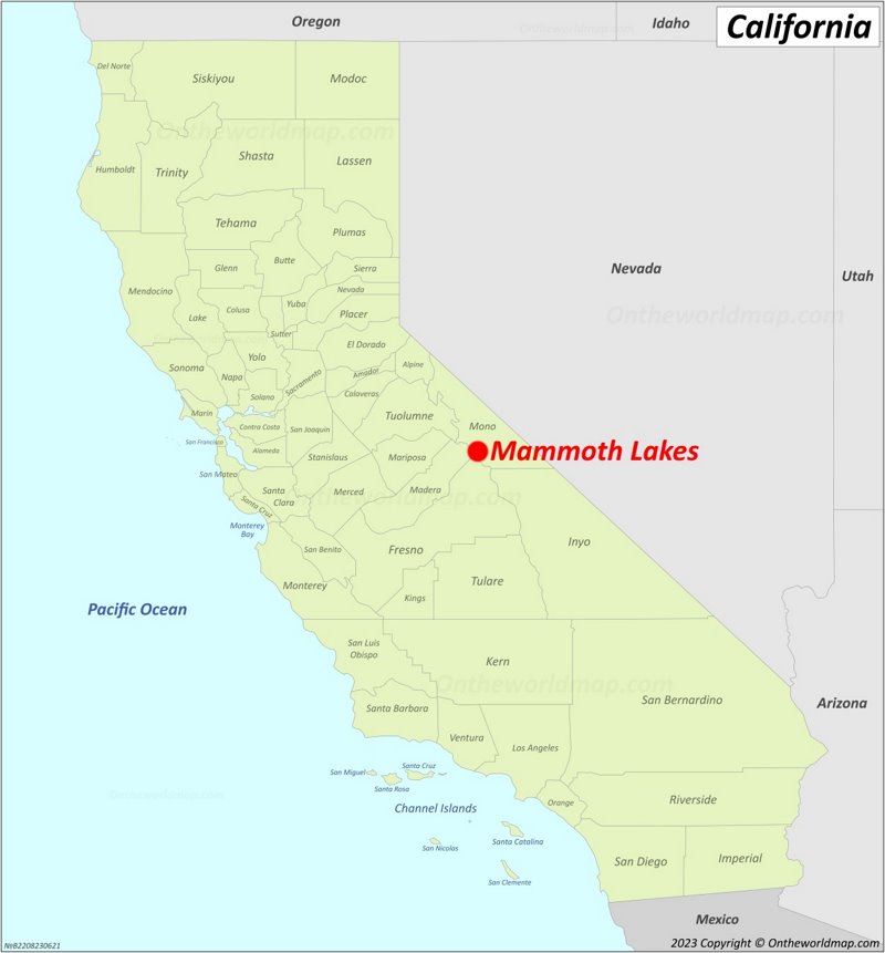 Mammoth Lakes Location On The California Map