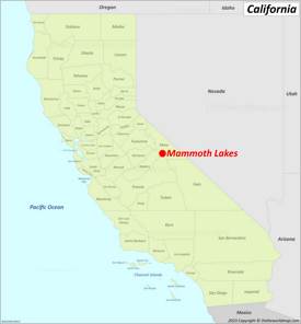 Mammoth Lakes Location On The California Map