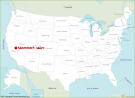 Mammoth Lakes Location on the USA Map