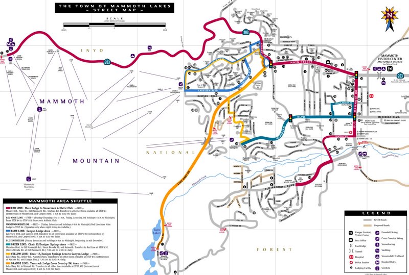 Mammoth Lakes Shuttle Map