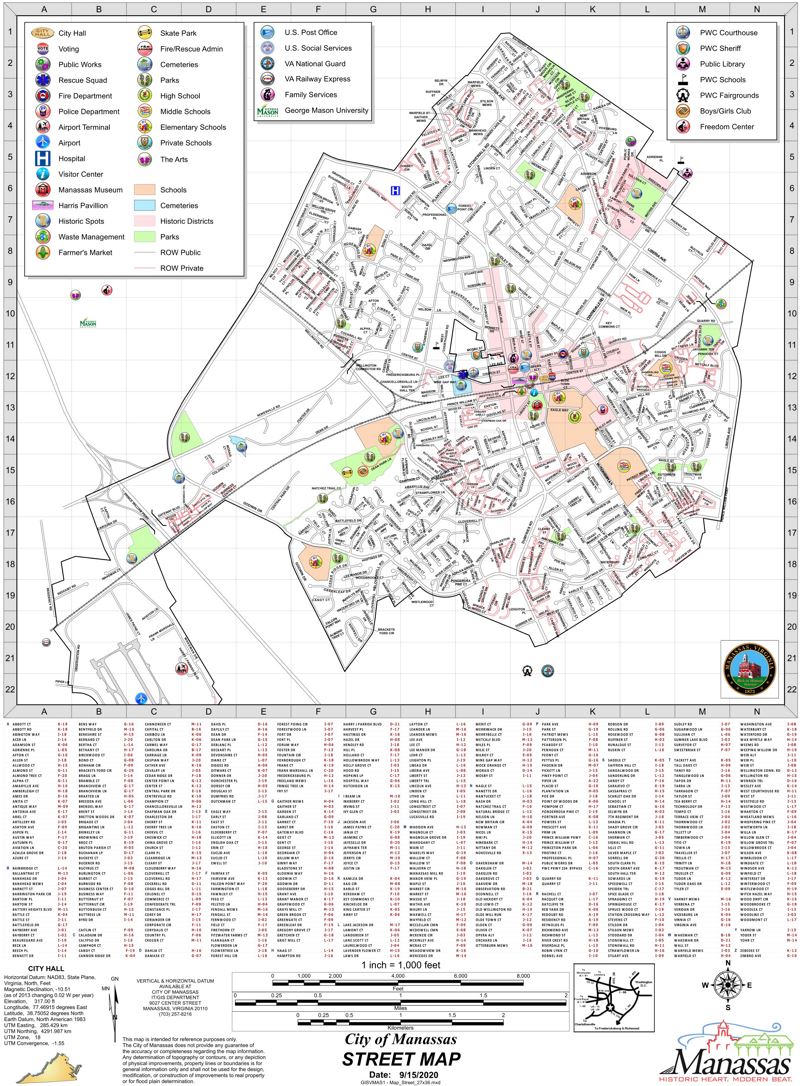 Manassas Street Map