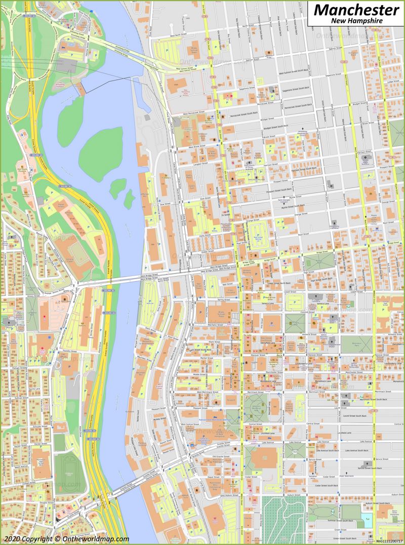 Manchester NH Downtown Map