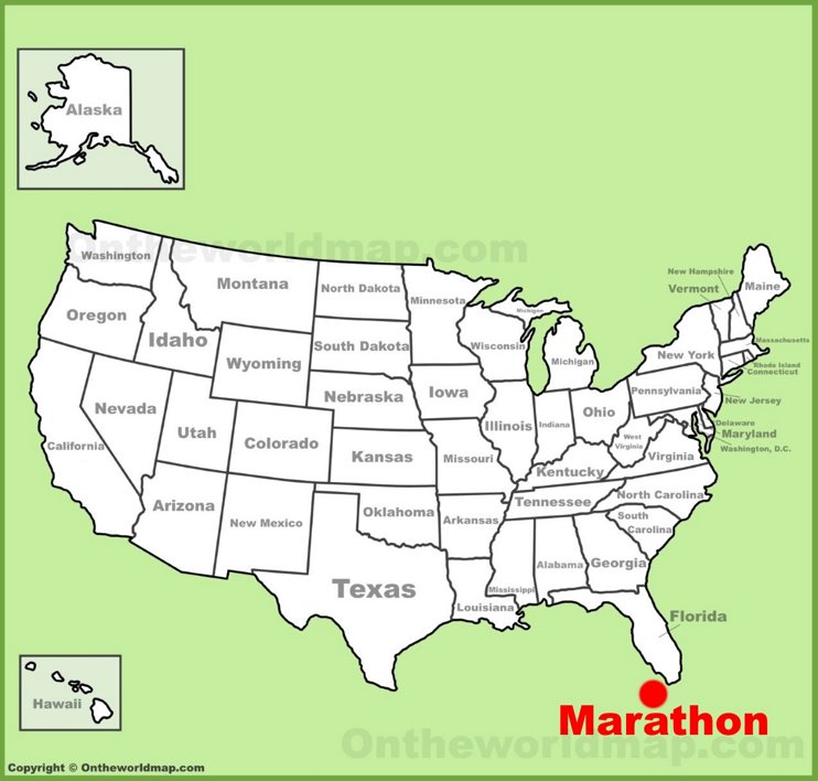 Marathon location on the U.S. Map