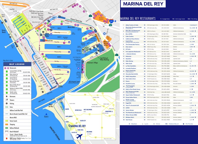 Marina Del Rey Hotels And Restaurants Map Max 