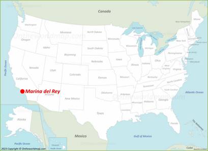 Marina del Rey Location on the USA Map