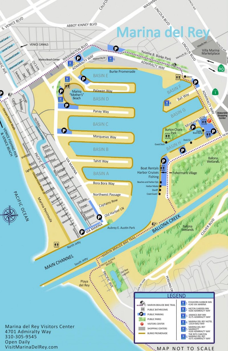 Marina del Rey Walk And Bike Map