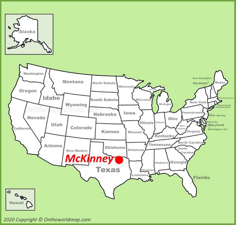 McKinney, Texas location map supporting McKinney 3D printing, print farm, prototype, batch production, and fulfillment coverage