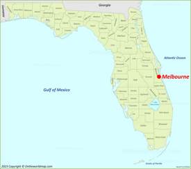 Melbourne Location On The Florida Map