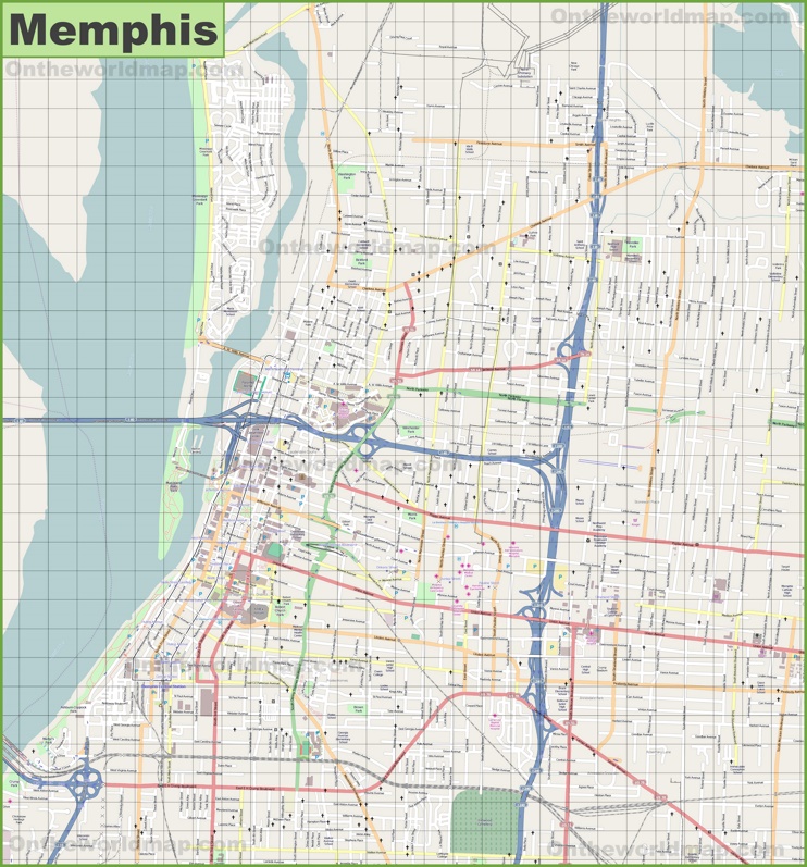 Large Detailed Map Of Memphis Max 