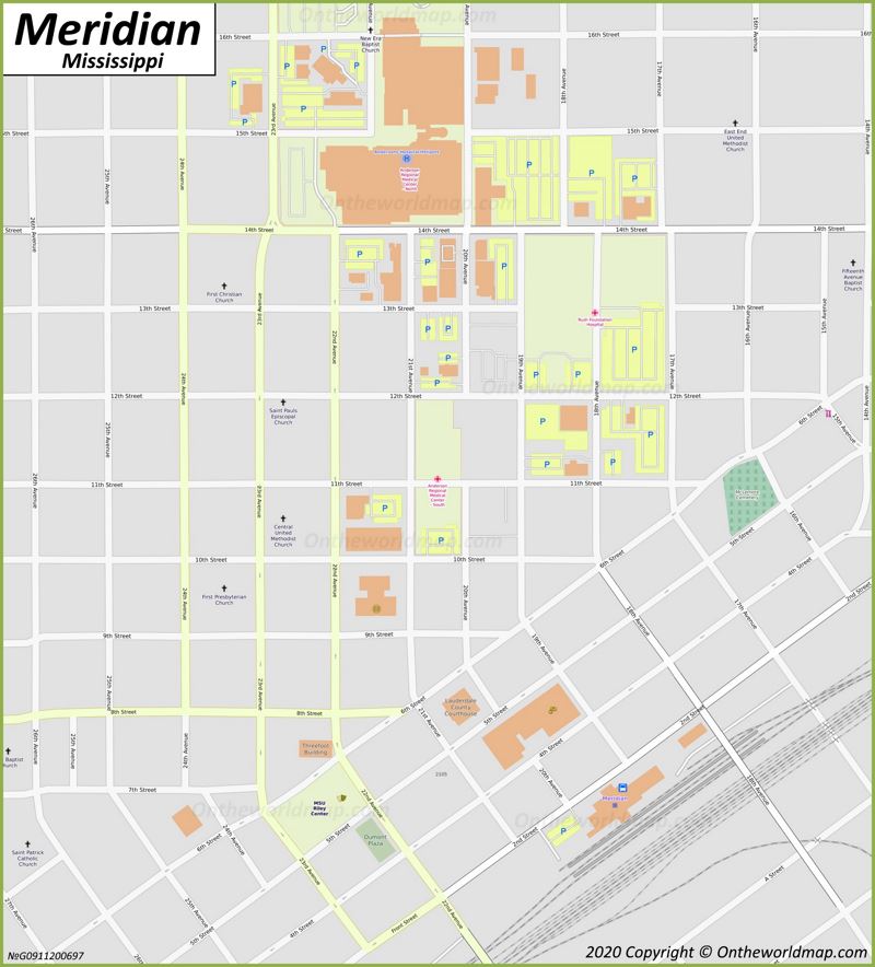 Meridian Downtown Map Ontheworldmap Com   Meridian Downtown Map Max 