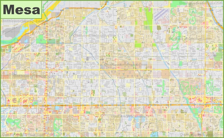 Large detailed map of Mesa