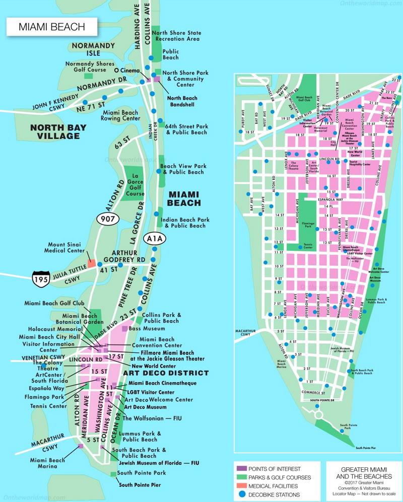 miami beach tourist attractions map