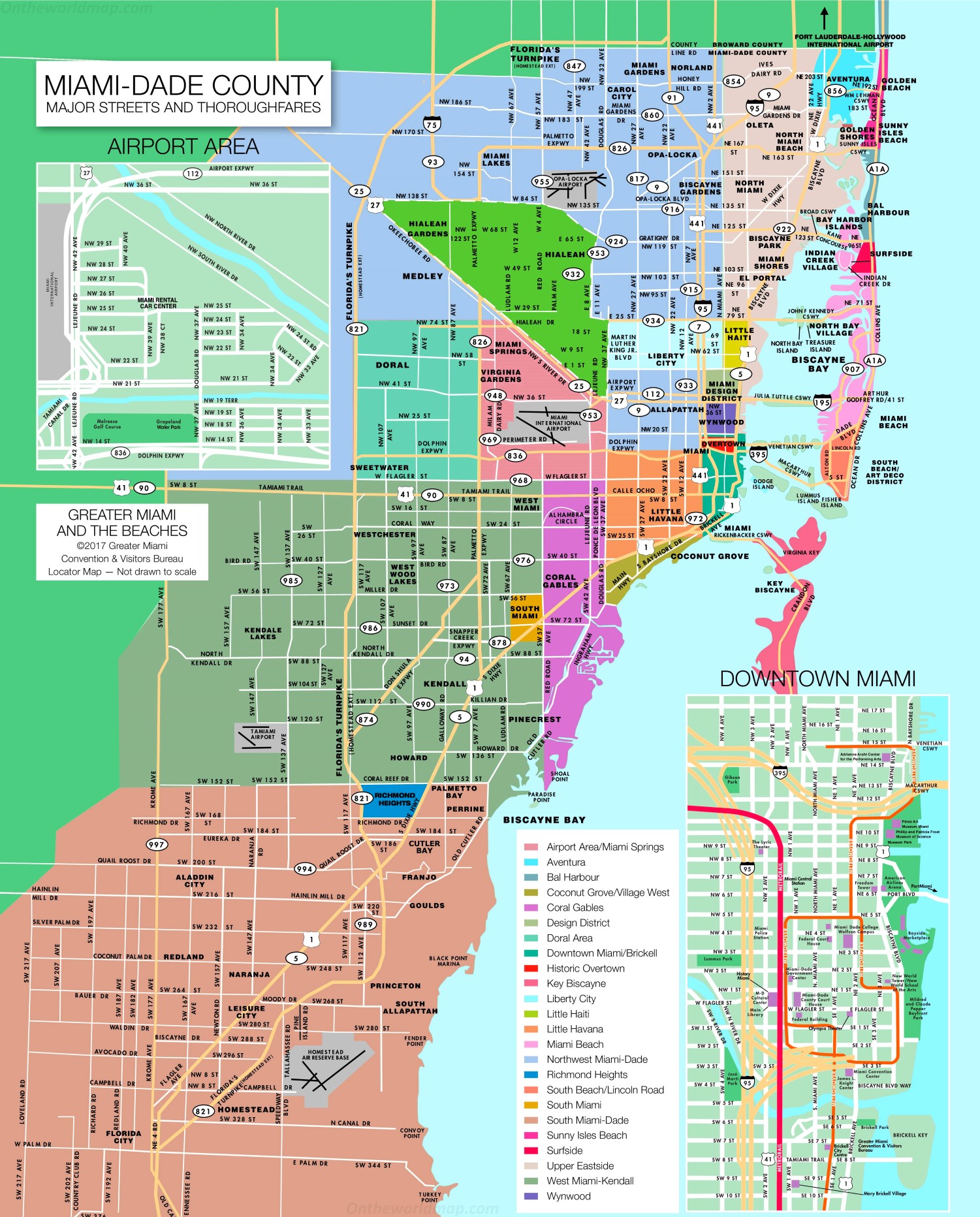 Cities In Miami Dade County Map Miami Dade County Map