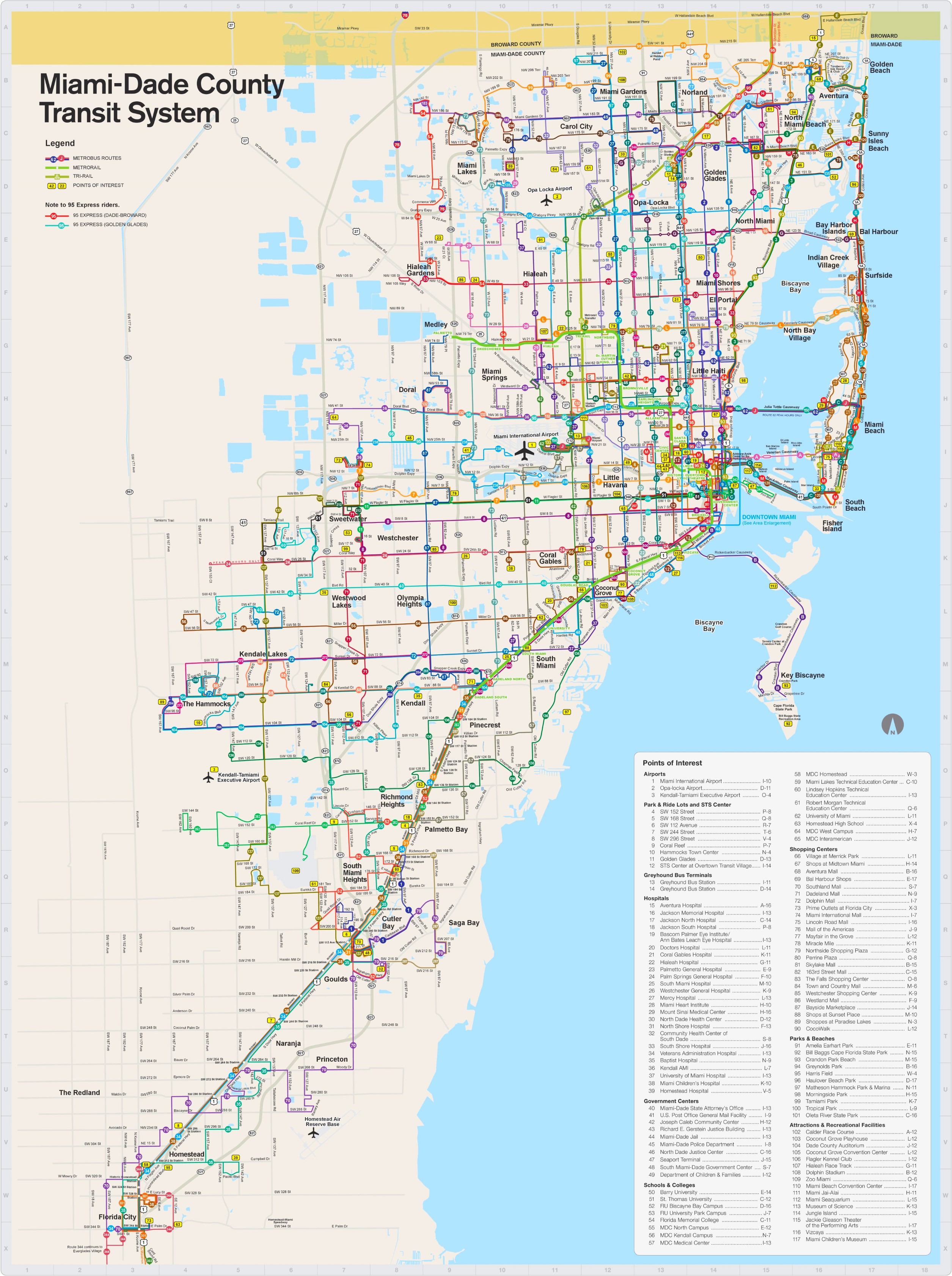 Miami Dade Metrorail Map