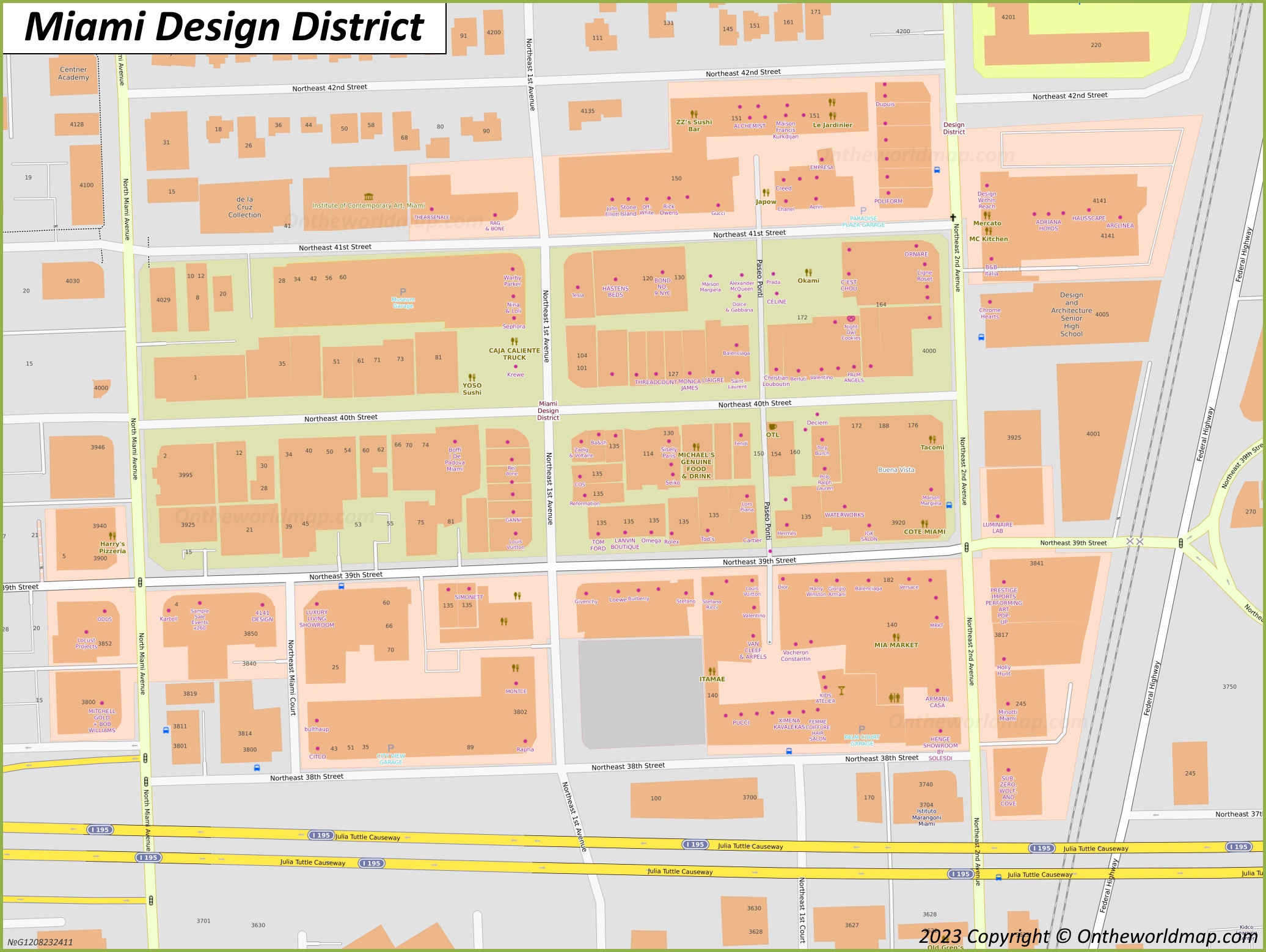 Map of the Miami Design District