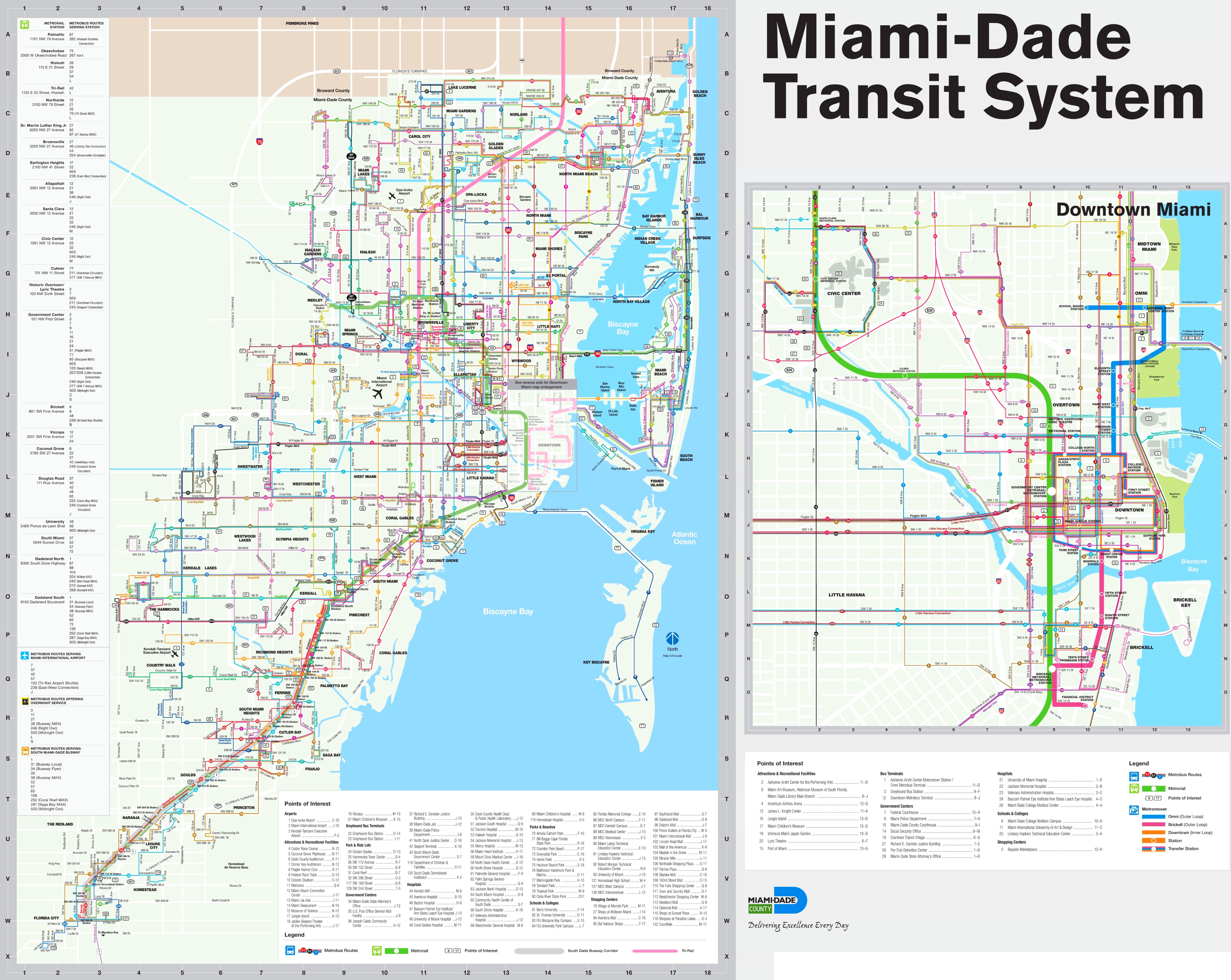 miami metro and bus map
