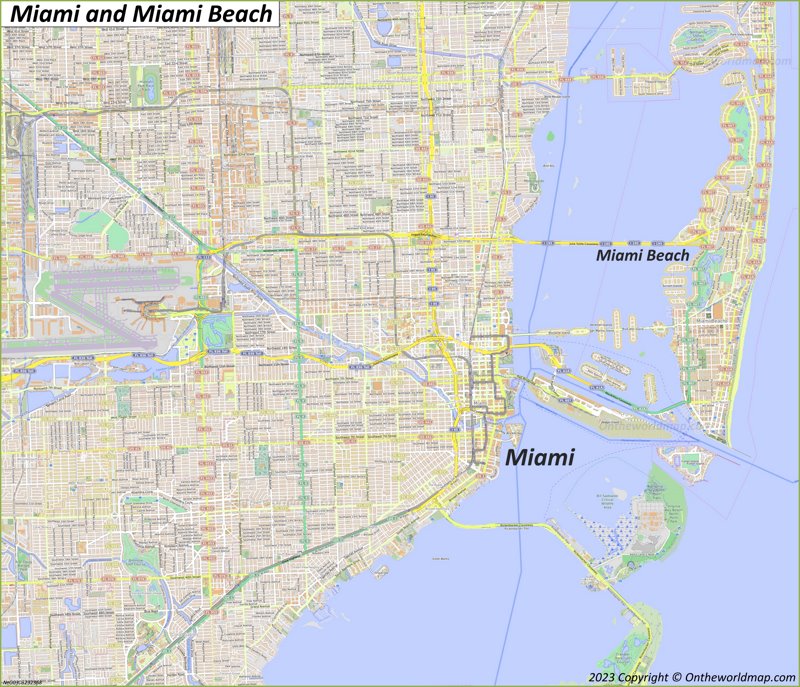 Map of Miami And Miami Beach