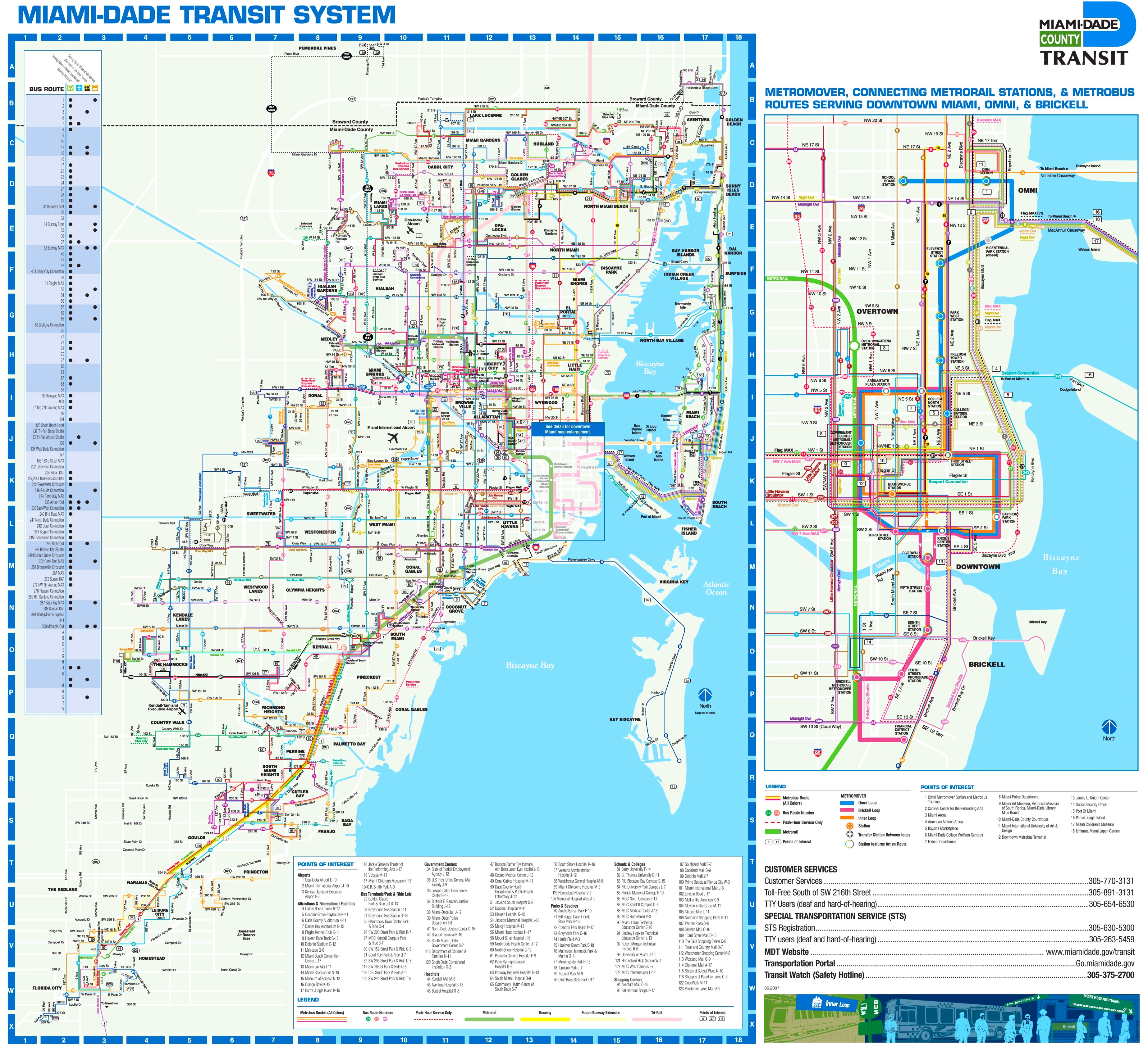 Miami Beach Bus Map Miami Transport Map