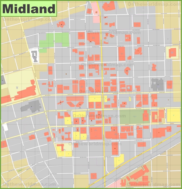 Midland downtown map