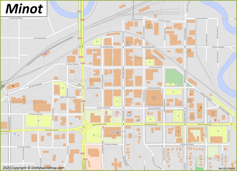 Minot Downtown Map