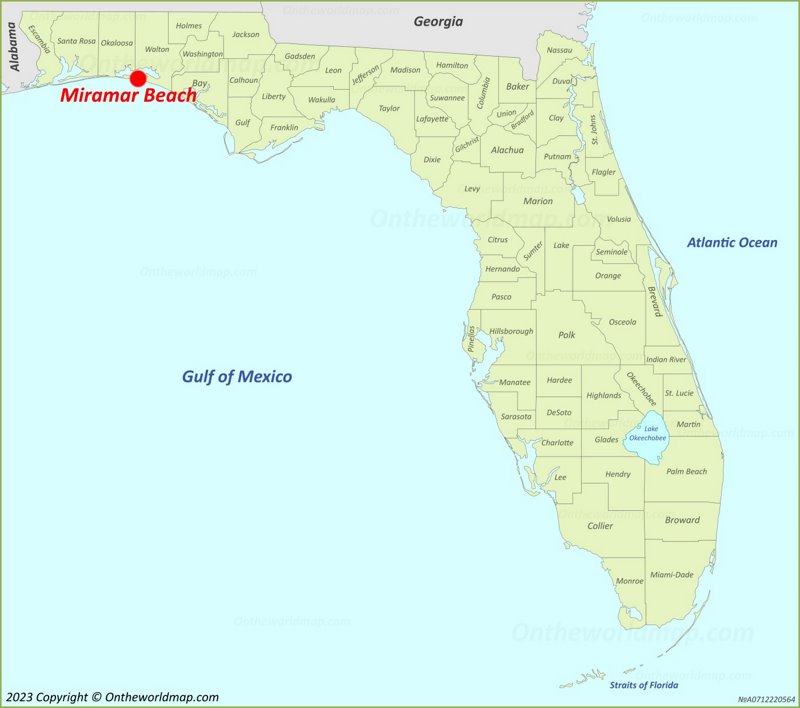Miramar Beach Location On The Florida Map