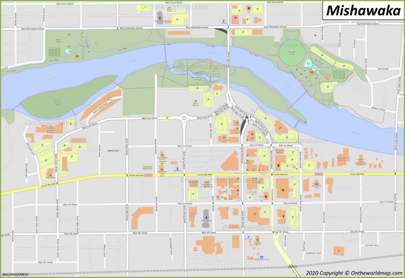 Mishawaka Downtown Map