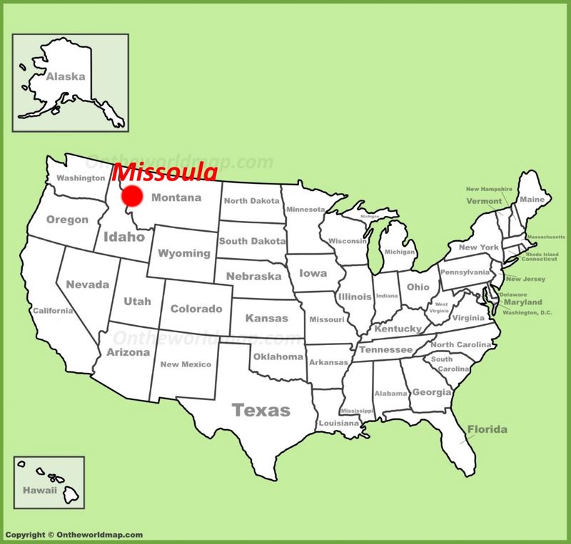Missoula location on the U.S. Map