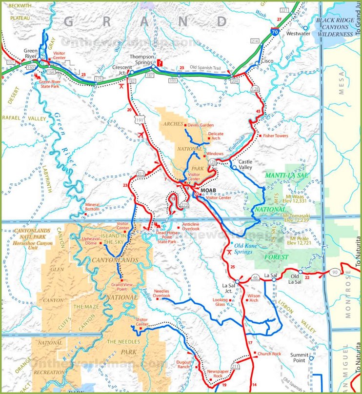 Moab area road map