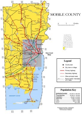 Mobile county map