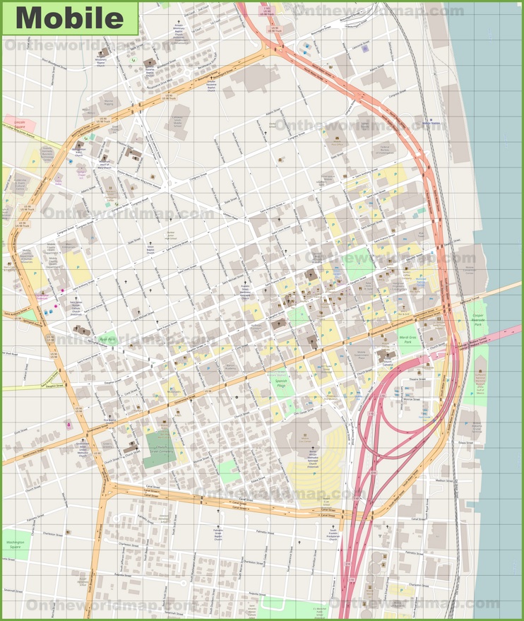 Mobile downtown map