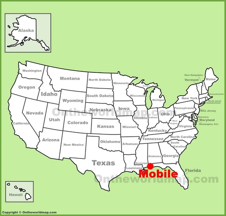 Mobile location on the U.S. Map