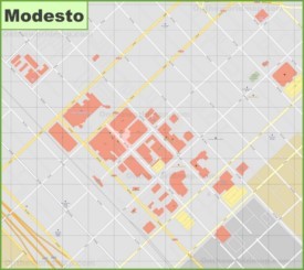 Modesto downtown map