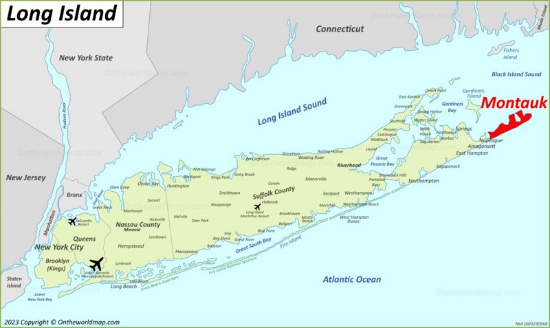 Montauk Location On The Long Island Map