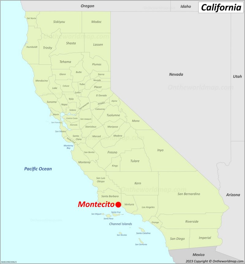 Montecito Location On The California Map