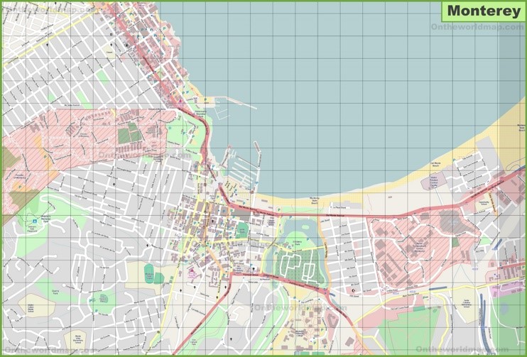 Large detailed map of Monterey