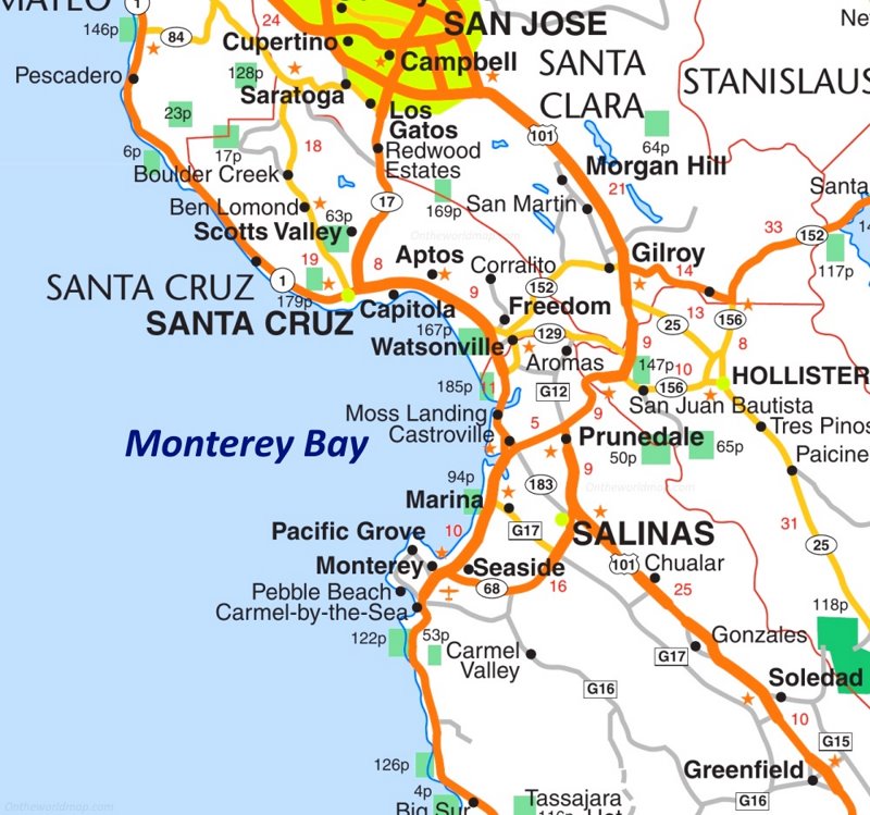 Monterey Area Road Map Max 