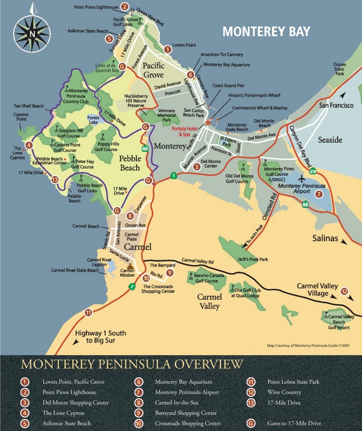 Monterey area tourist map