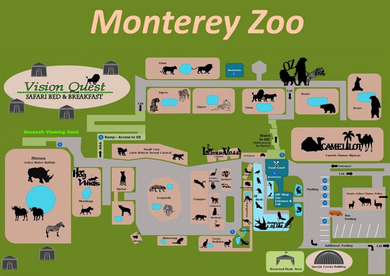Monterey Zoo Map
