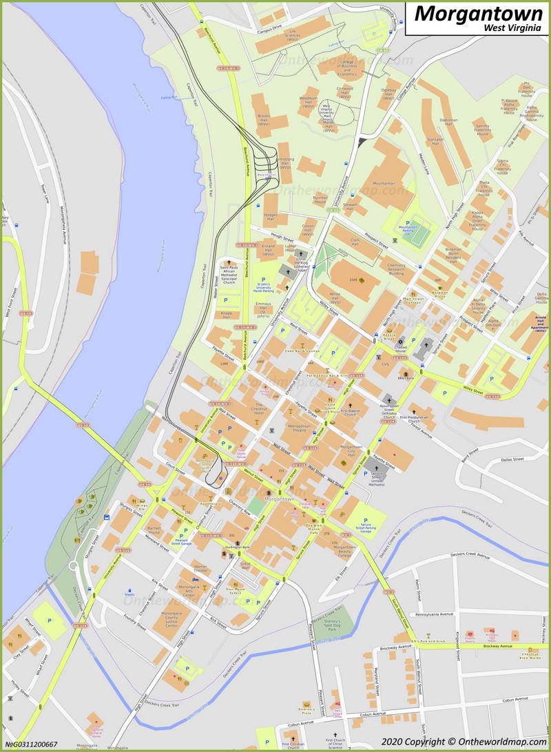 Morgantown Downtown Map