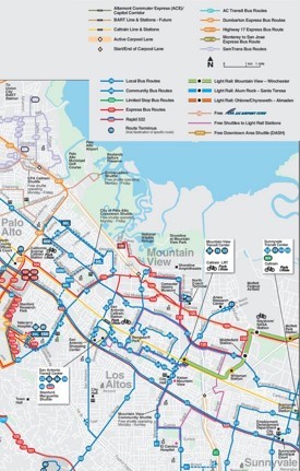 Mountain View transport map