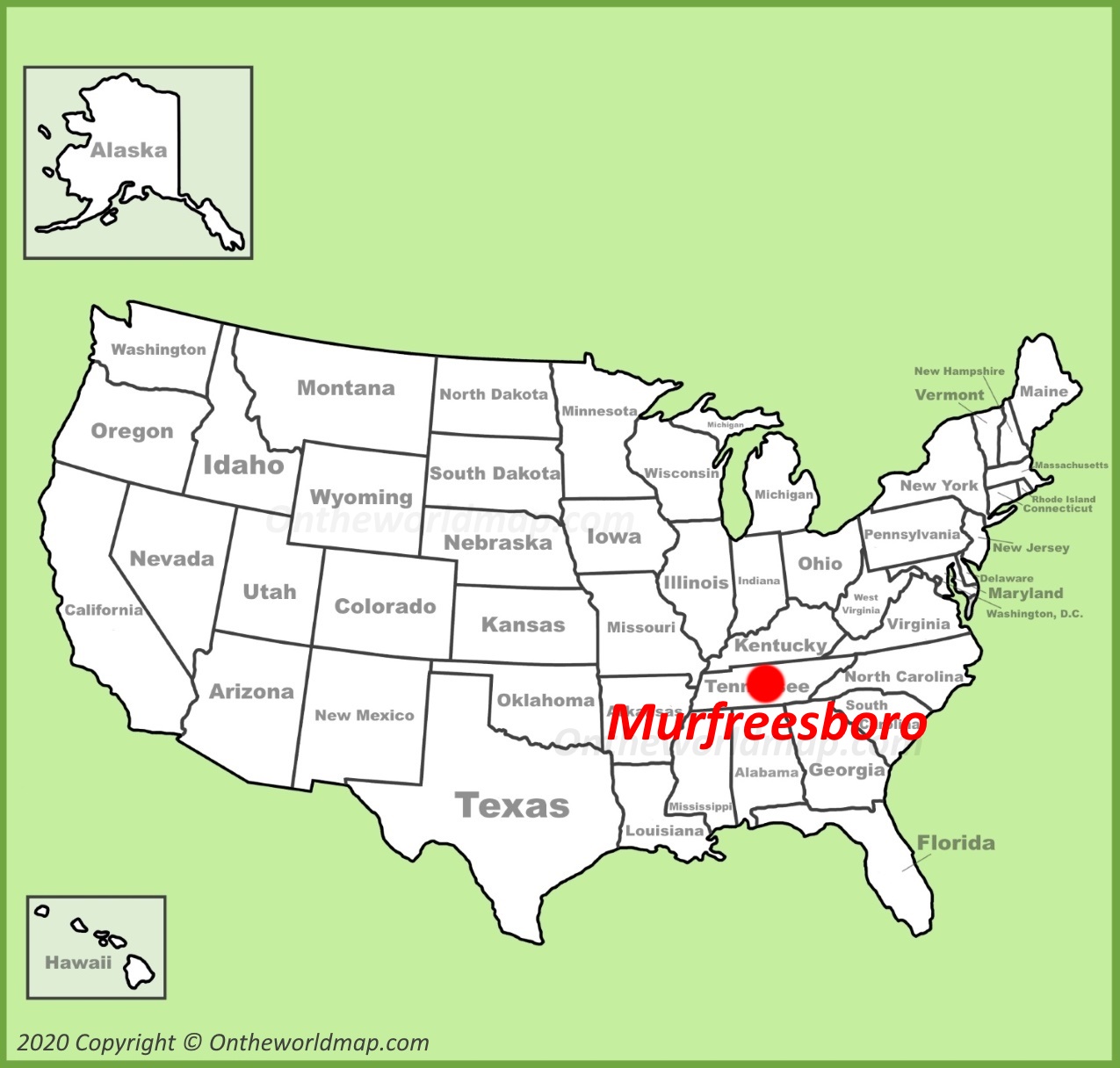 Murfreesboro Location On The Us Map 