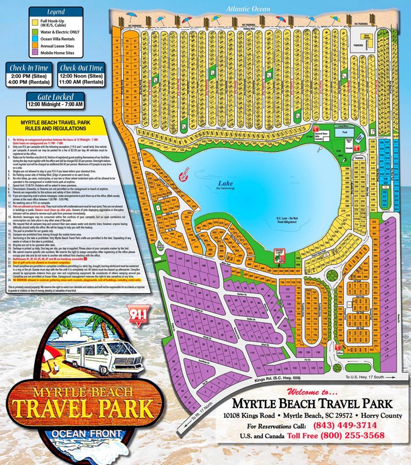Myrtle Beach Travel Park Map