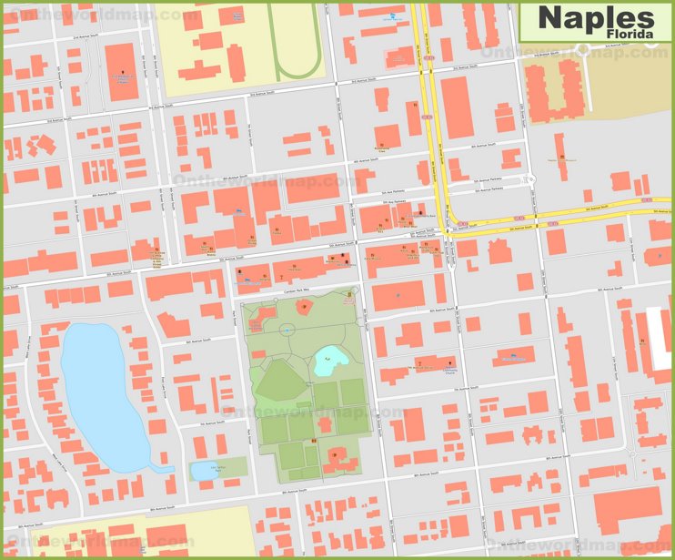 Naples (Florida) city center map