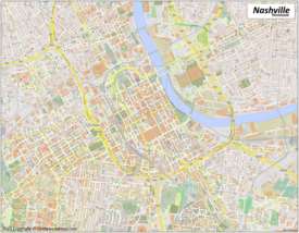 Large detailed map of Nashville